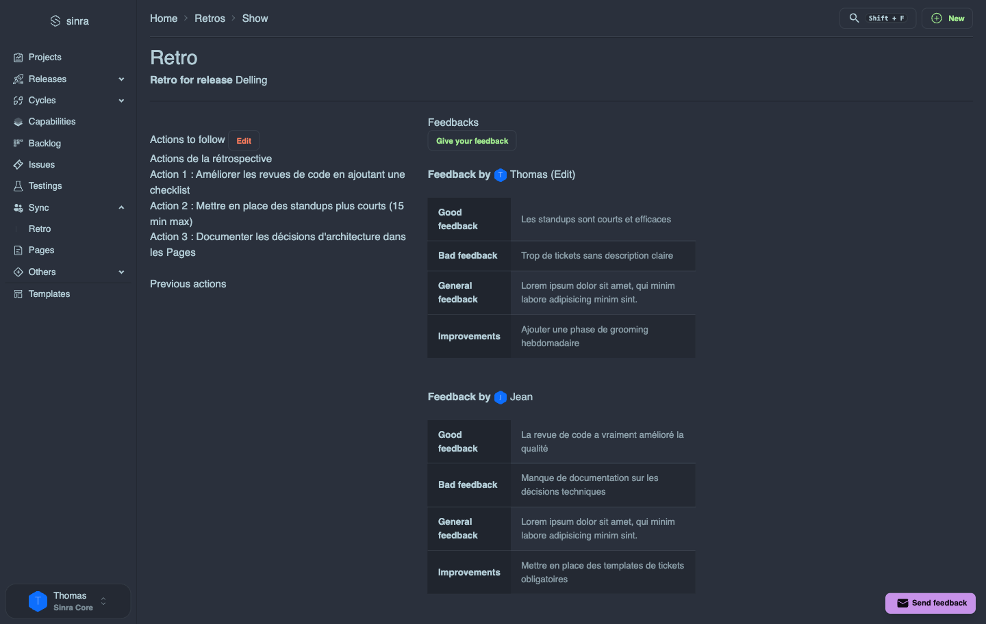 Built-in Retrospectives